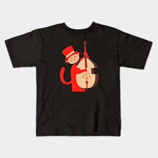 Cat Playing Bass Kids T-Shirt